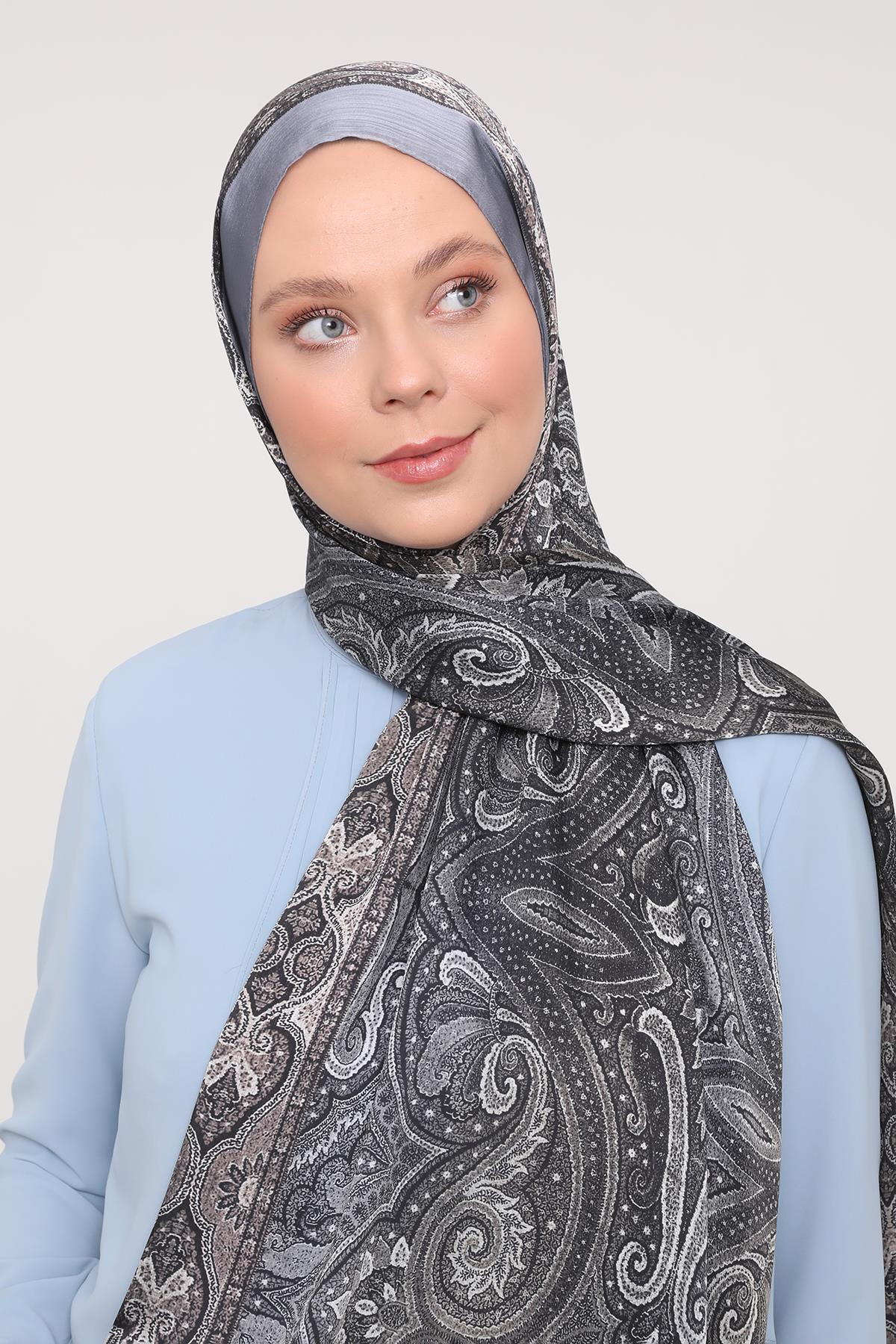 Fivescarf K.Gri Gölgeli Desen Brand Şal