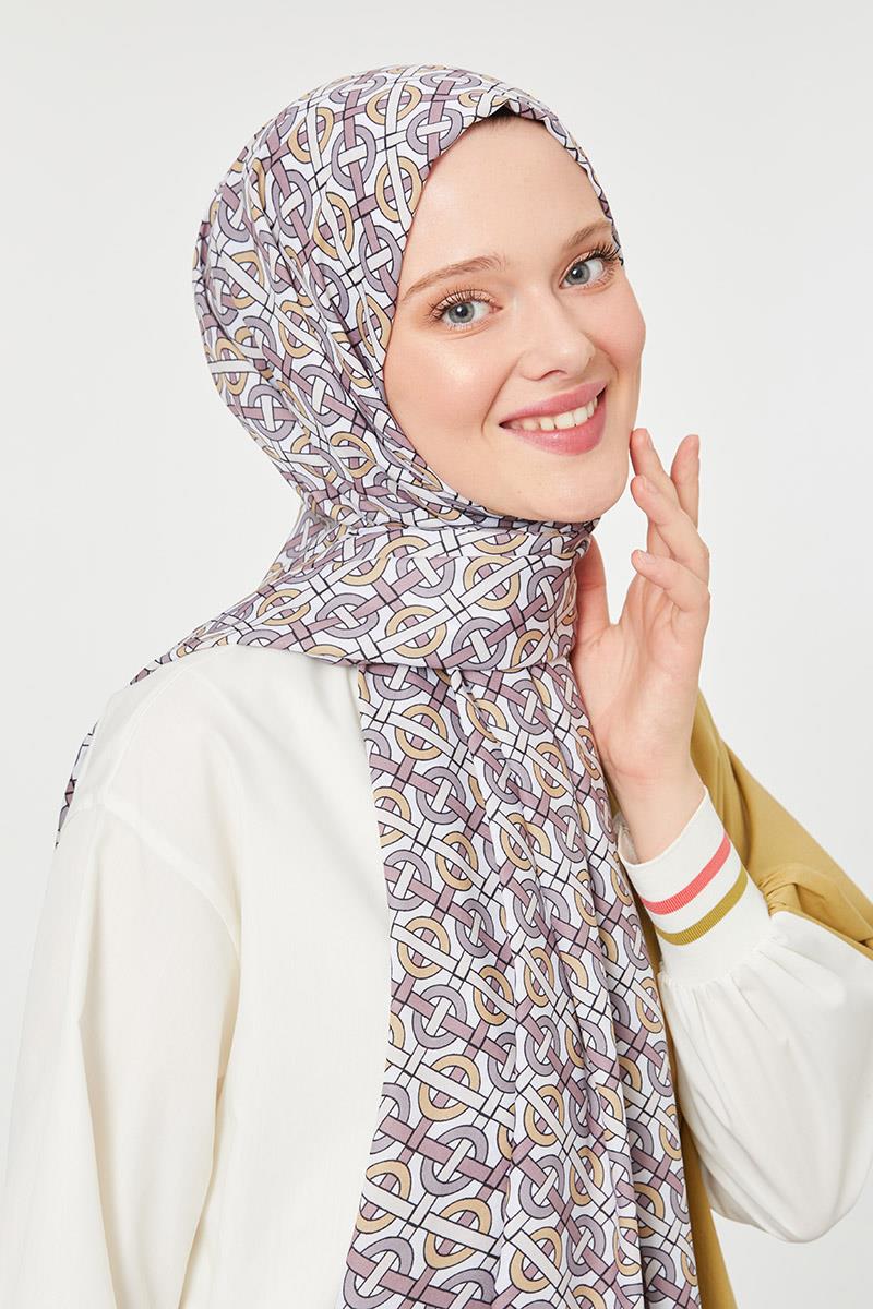 Fivescarf K.Vizon Yuvarlak Desen Mono Krep Şal