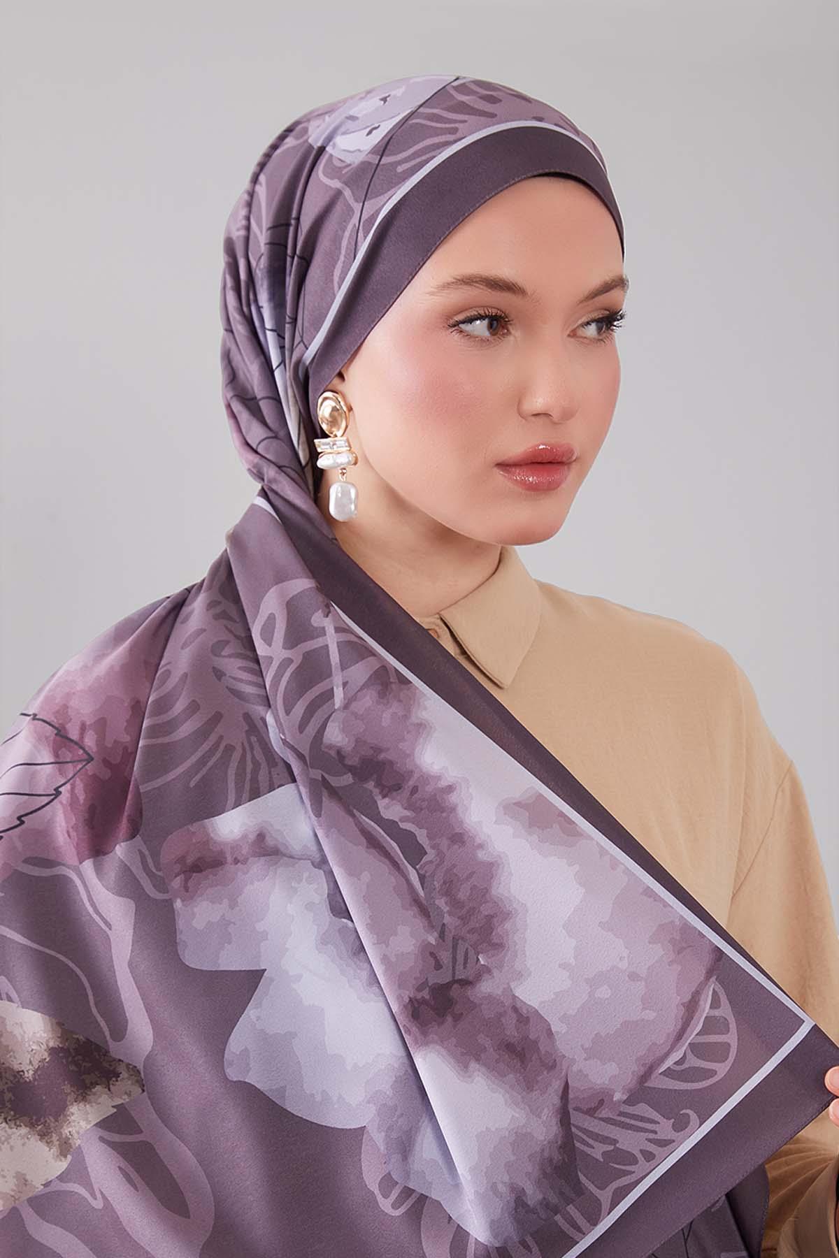 Fivescarf K.Bordo Akvarel Yaprak Desen Moos Chrep Şal