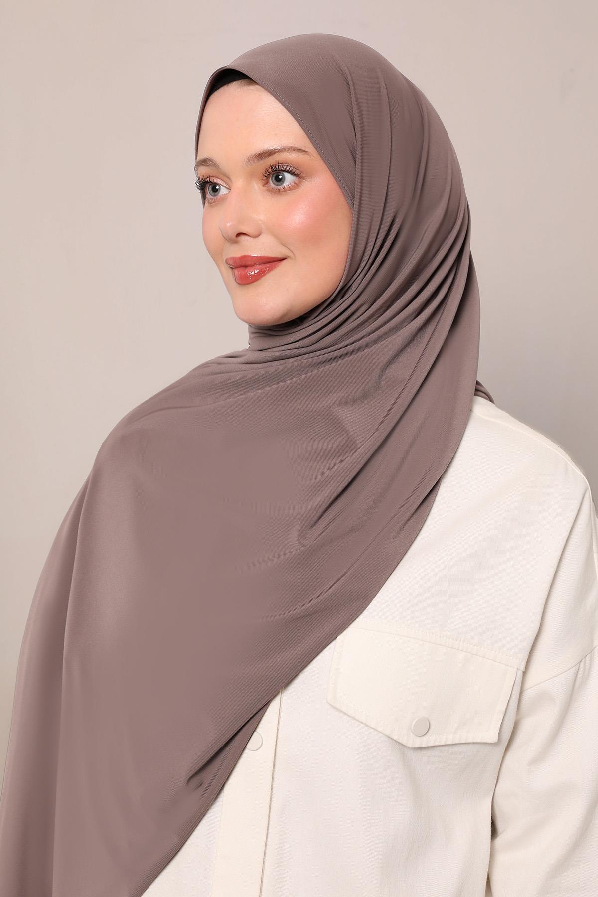 Fivescarf Kahve Düz Premium Jersey Şal