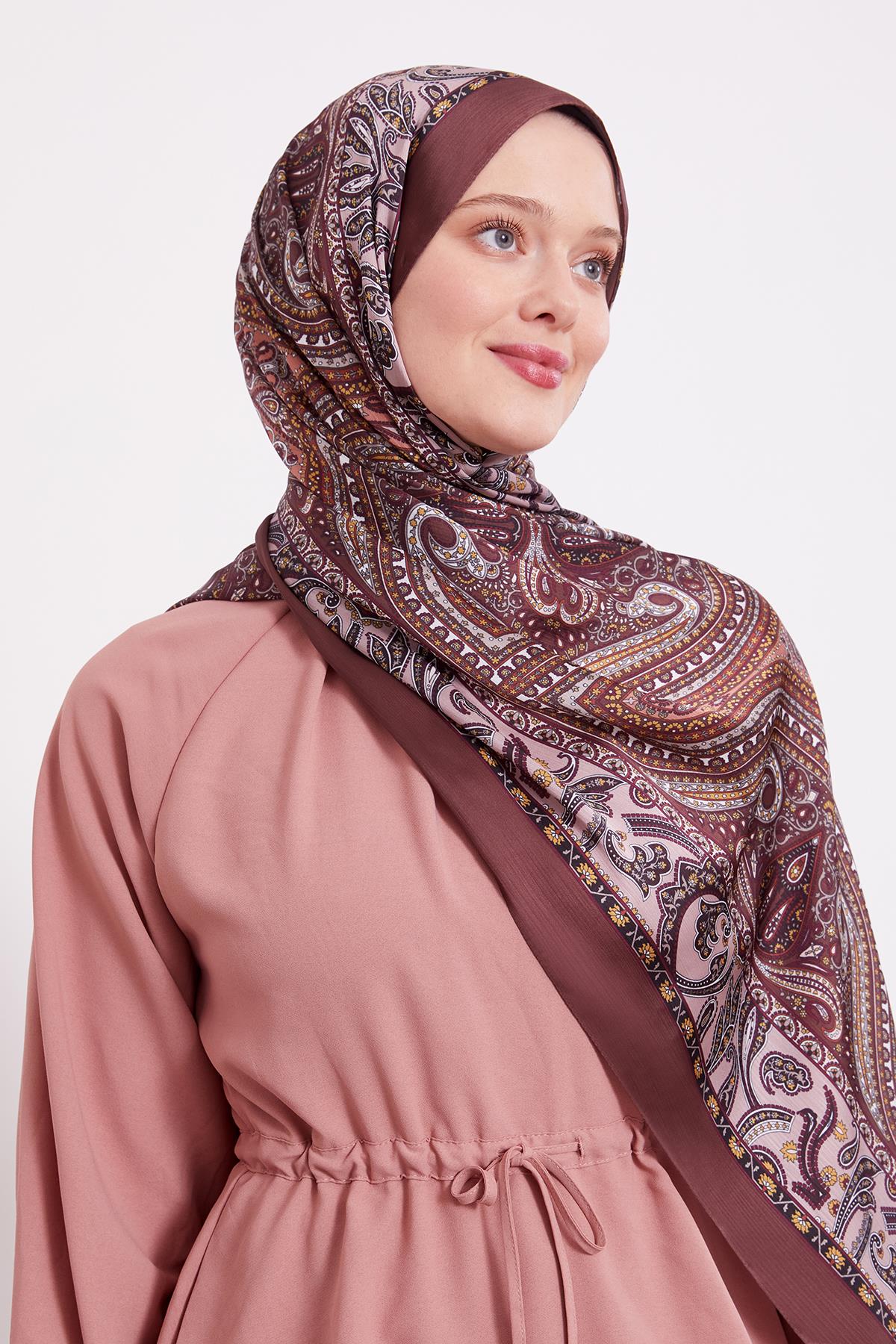 Fivescarf Kahve Etnik Desen Brand Şal