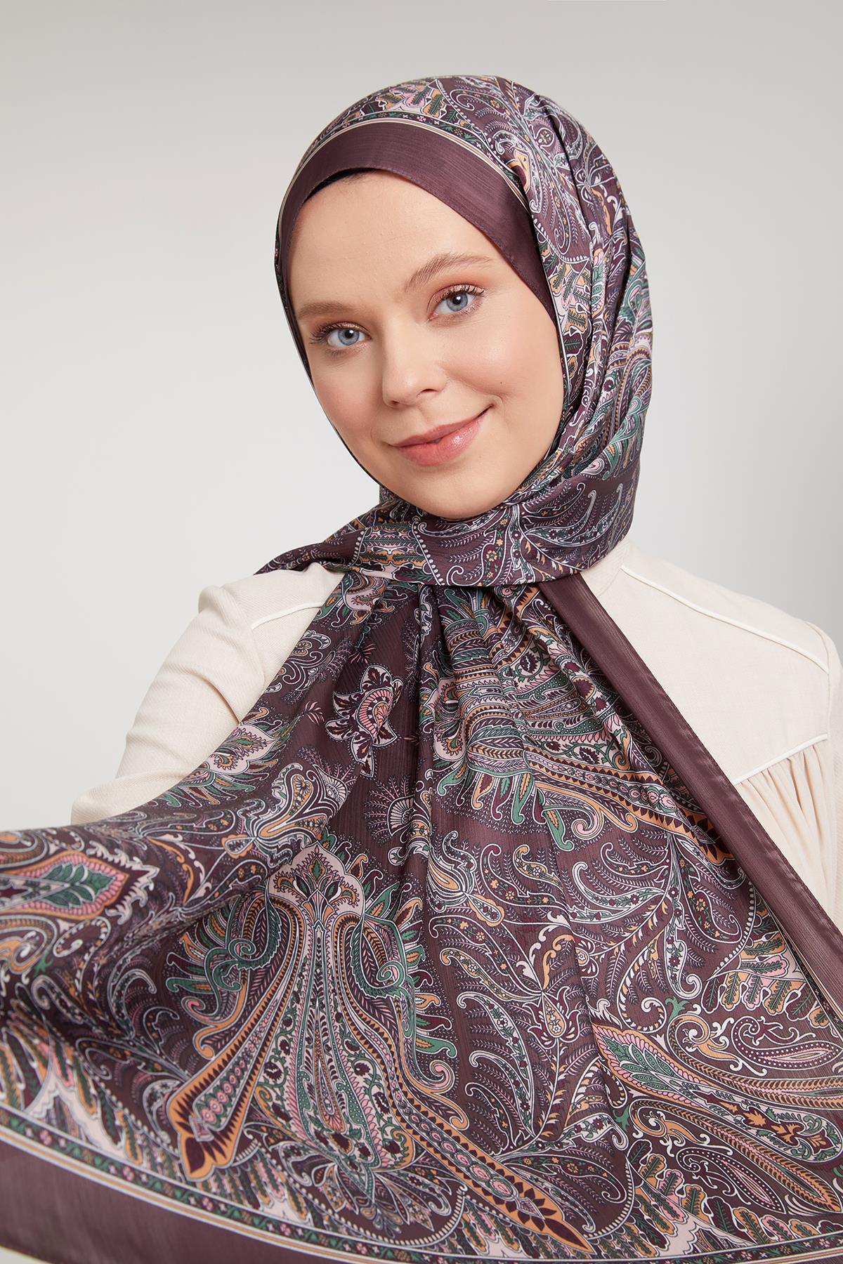 Fivescarf Kahve Motif Desen Brand Şal