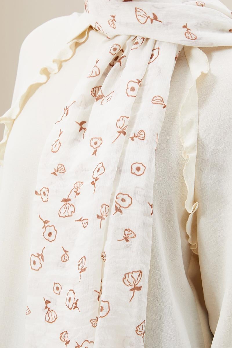 Fivescarf Kahverengi Gül Comfort Line Şal