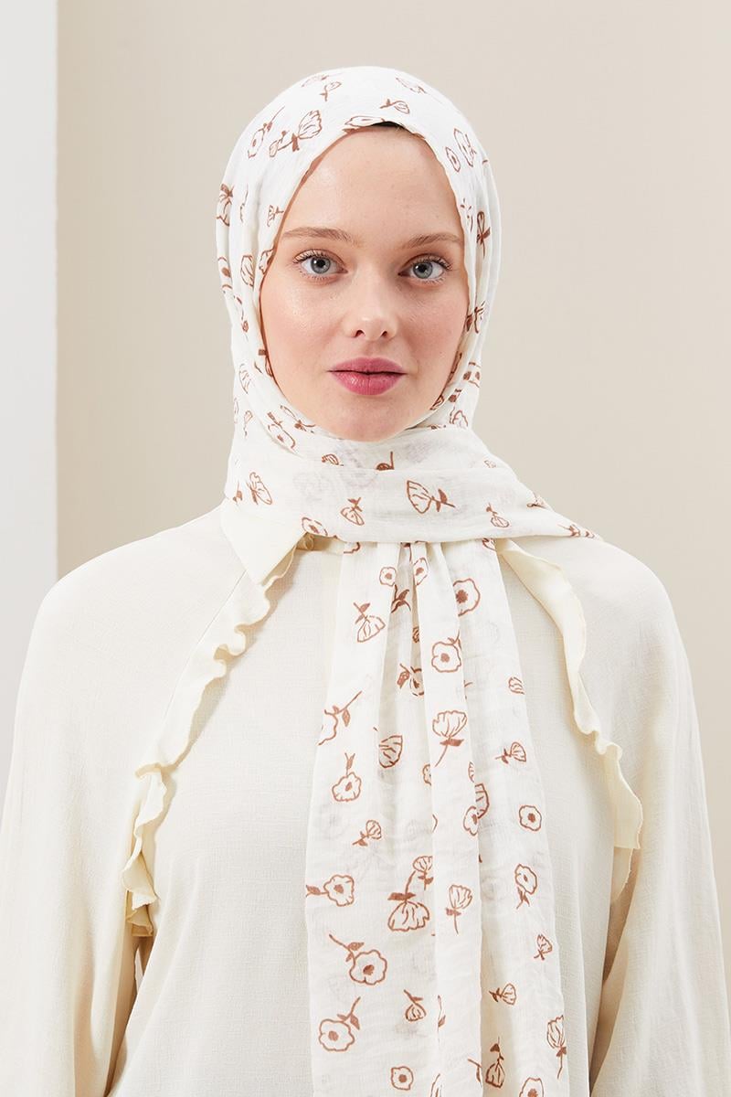 Fivescarf Kahverengi Gül Comfort Line Şal