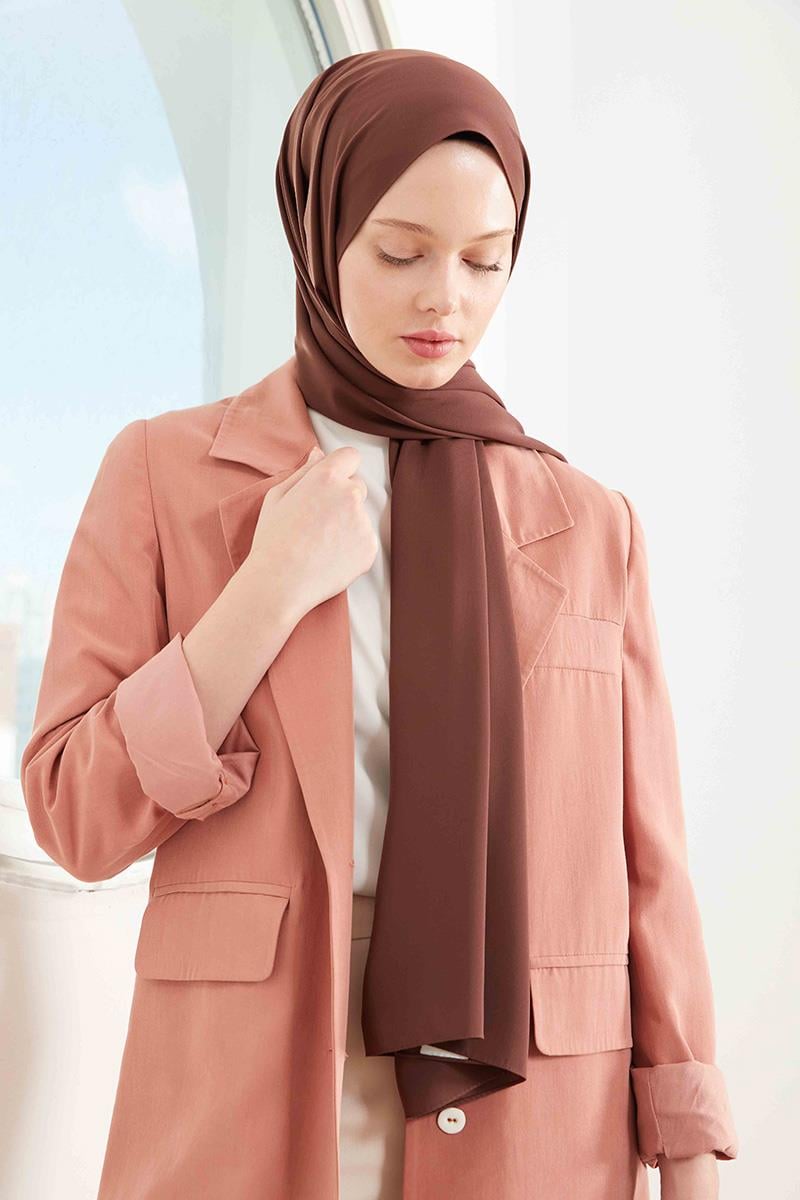 Fivescarf Kahverengi Medine İpeği Şal