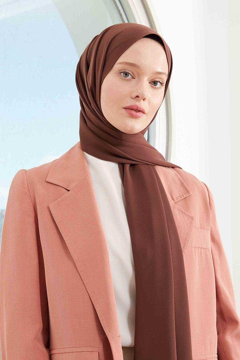 Fivescarf Kahverengi Medine İpeği Şal