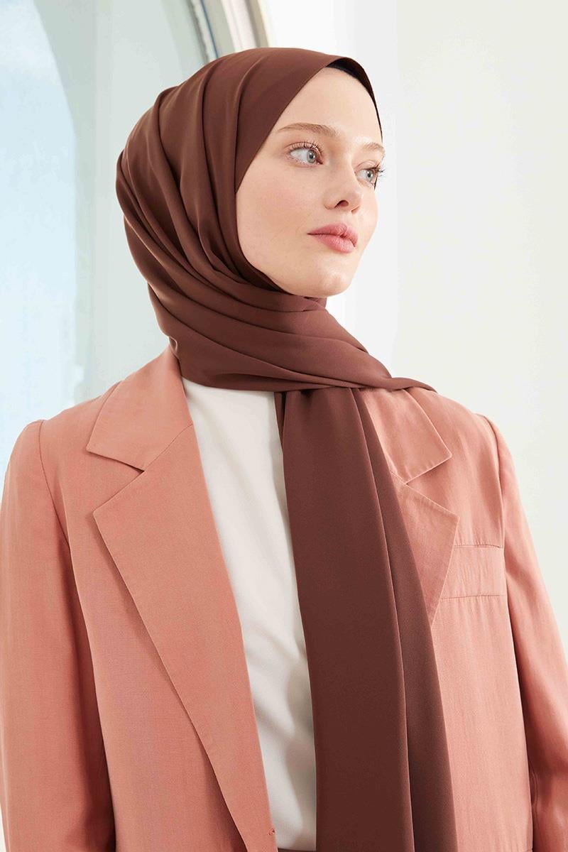 Fivescarf Kahverengi Medine İpeği Şal