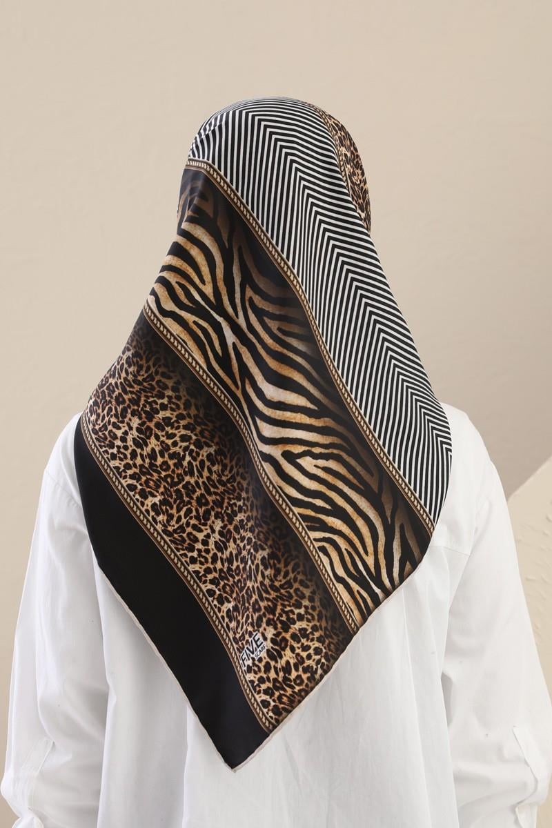 Fivescarf Kahverengi Twill Digital Eşarp