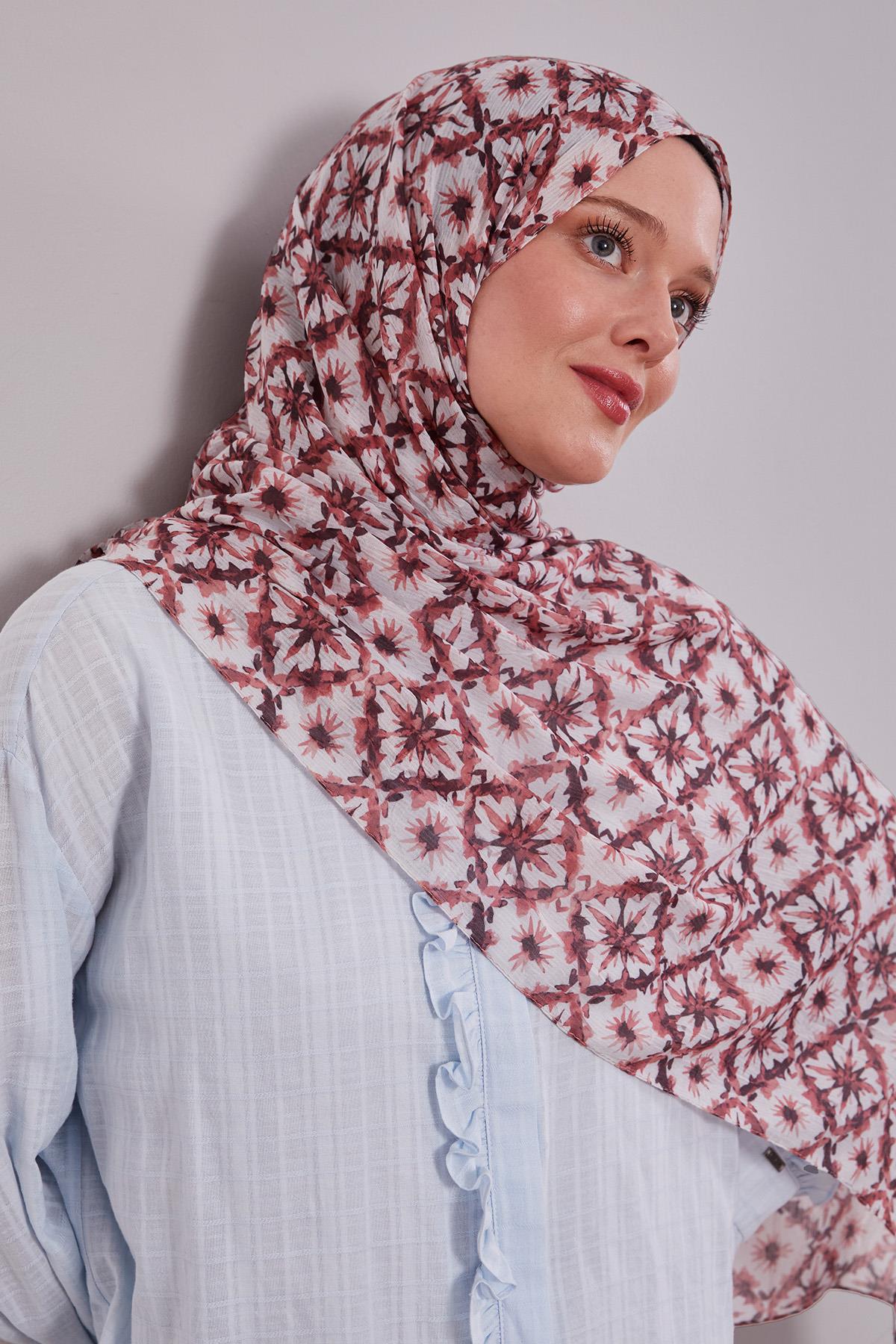 Fivescarf Kiremit Kar Tanesi Desenli Craze Comfort Şal