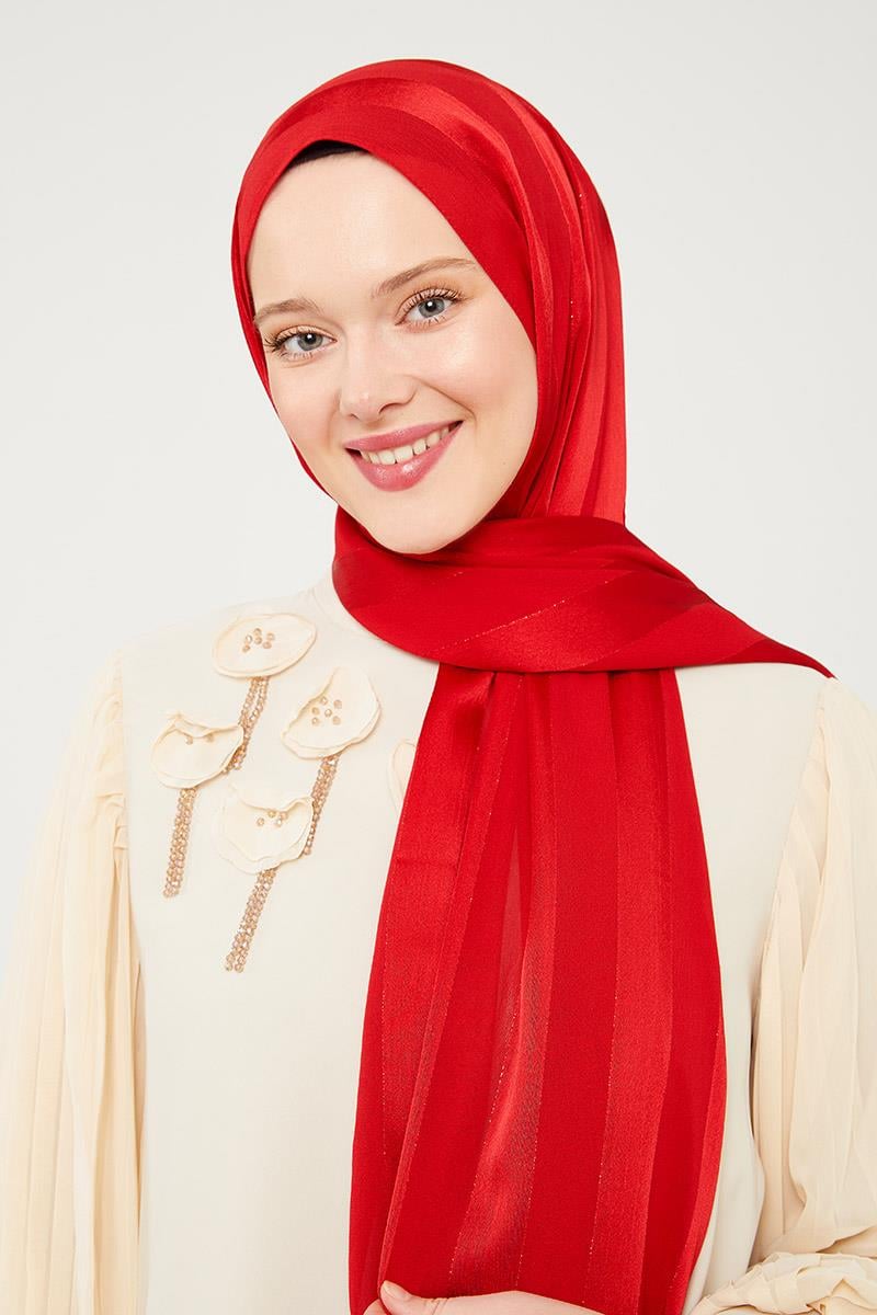 Fivescarf Kırmızı Sim Şeritli Tokyo Şal