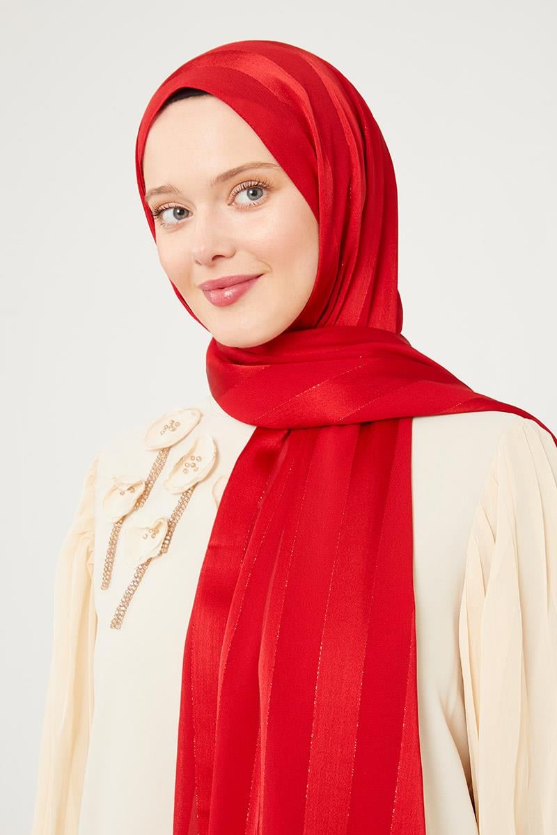 Fivescarf Kırmızı Sim Şeritli Tokyo Şal