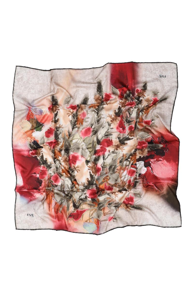 Fivescarf Kırmızı Twill Digital Eşarp