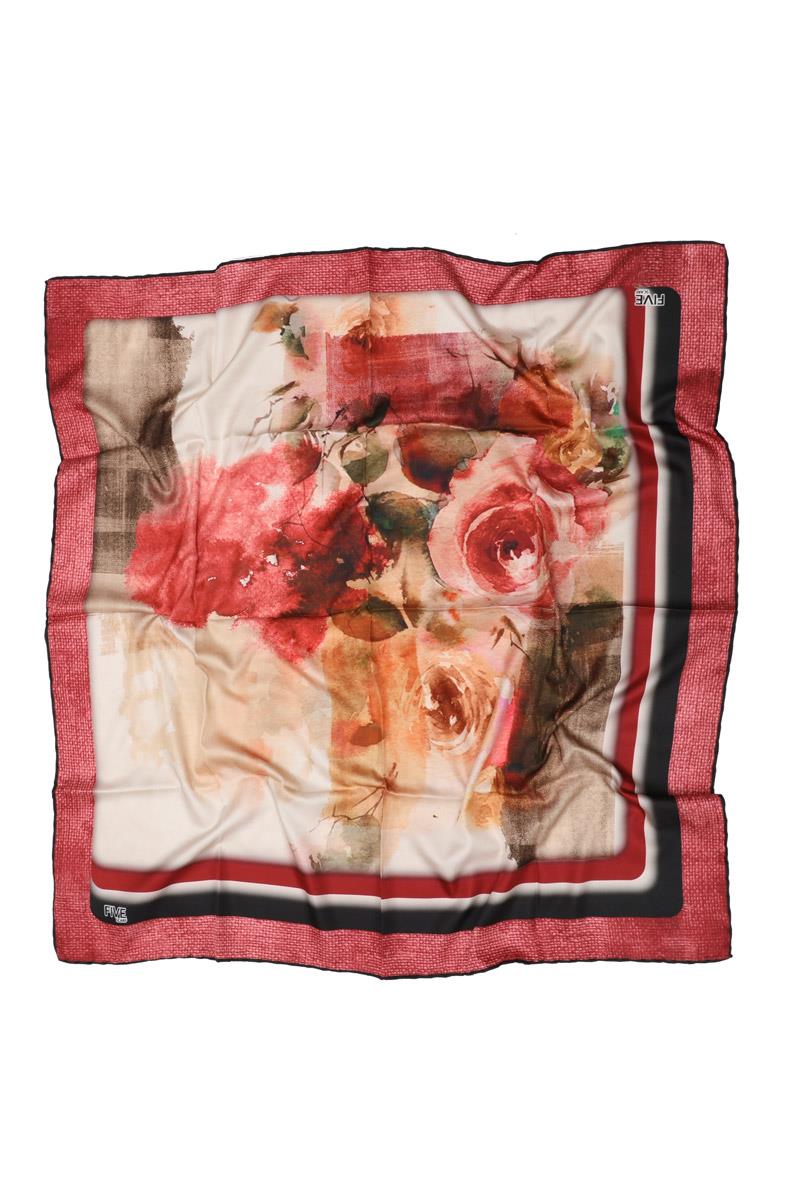 Fivescarf Kırmızı Twill Digital Eşarp
