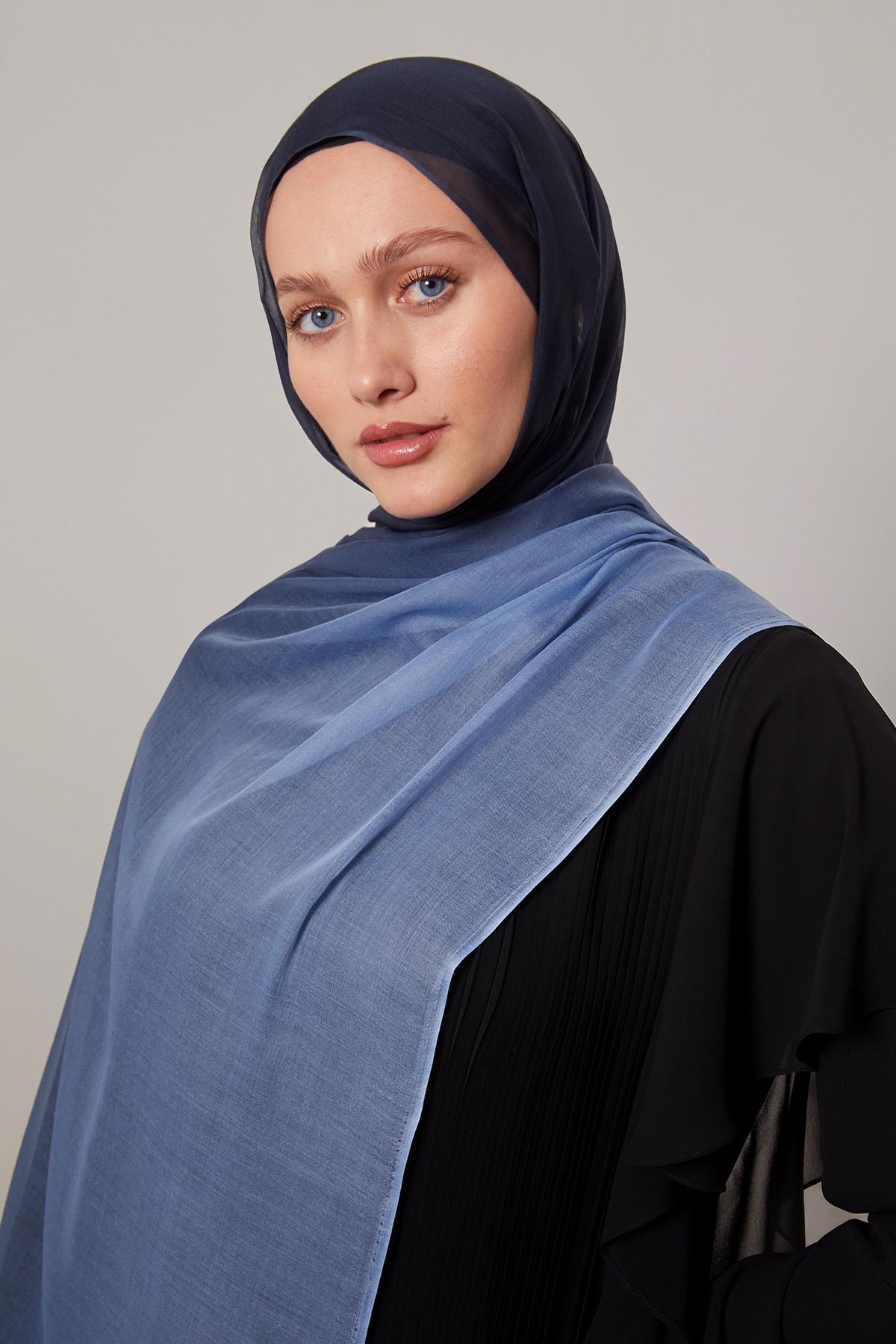 Fivescarf Kot Mavi Geçişli Comfort Şal