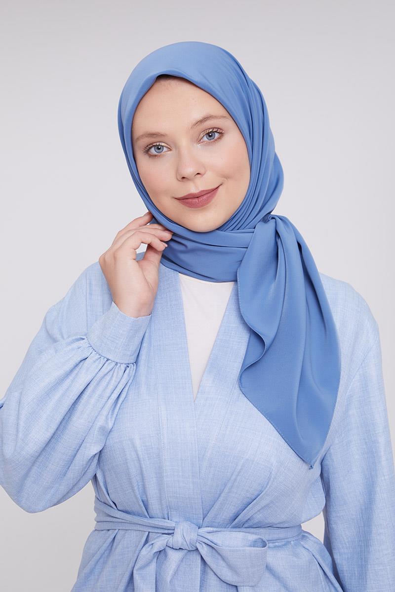 Fivescarf Kot Mavi Medine İpeği Eşarp