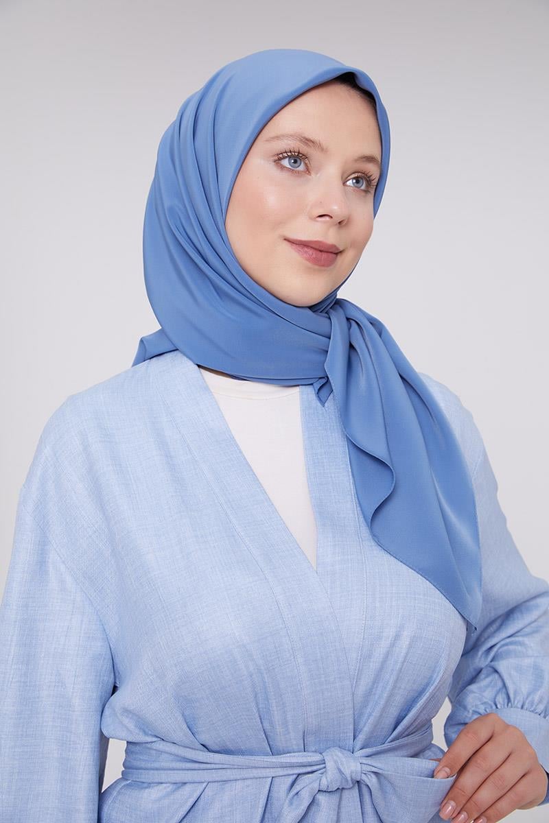Fivescarf Kot Mavi Medine İpeği Eşarp