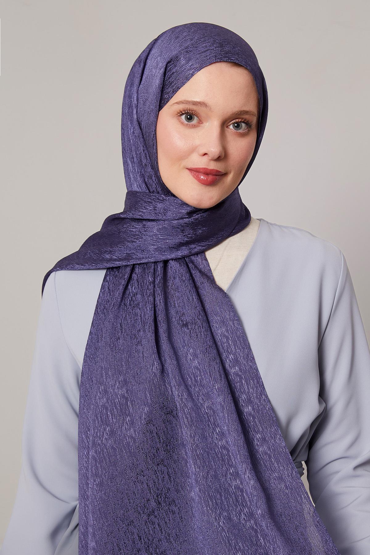Fivescarf Kot Mavi Simli Diamond Şal