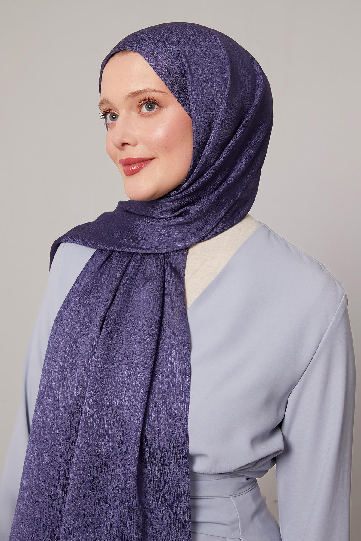 Fivescarf Kot Mavi Simli Diamond Şal