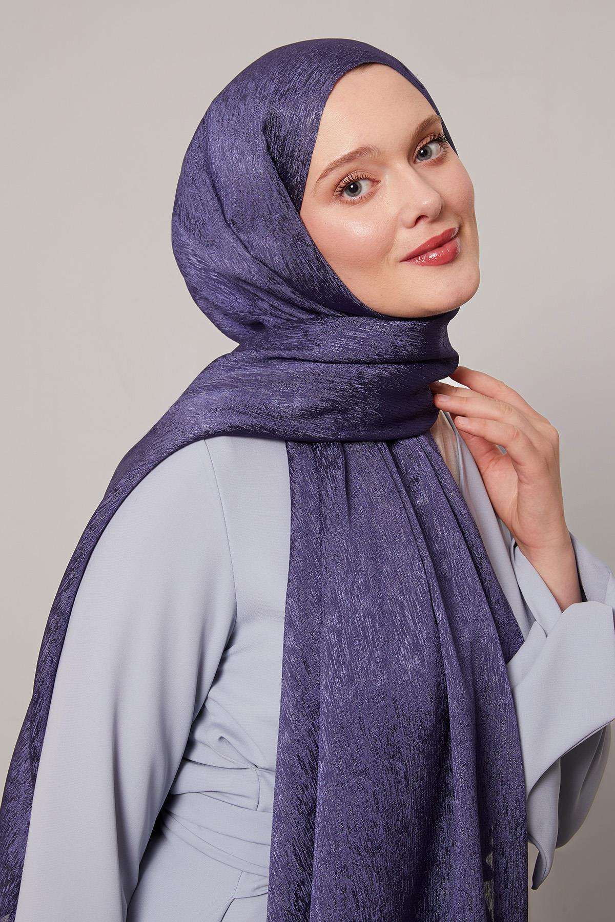 Fivescarf Kot Mavi Simli Diamond Şal