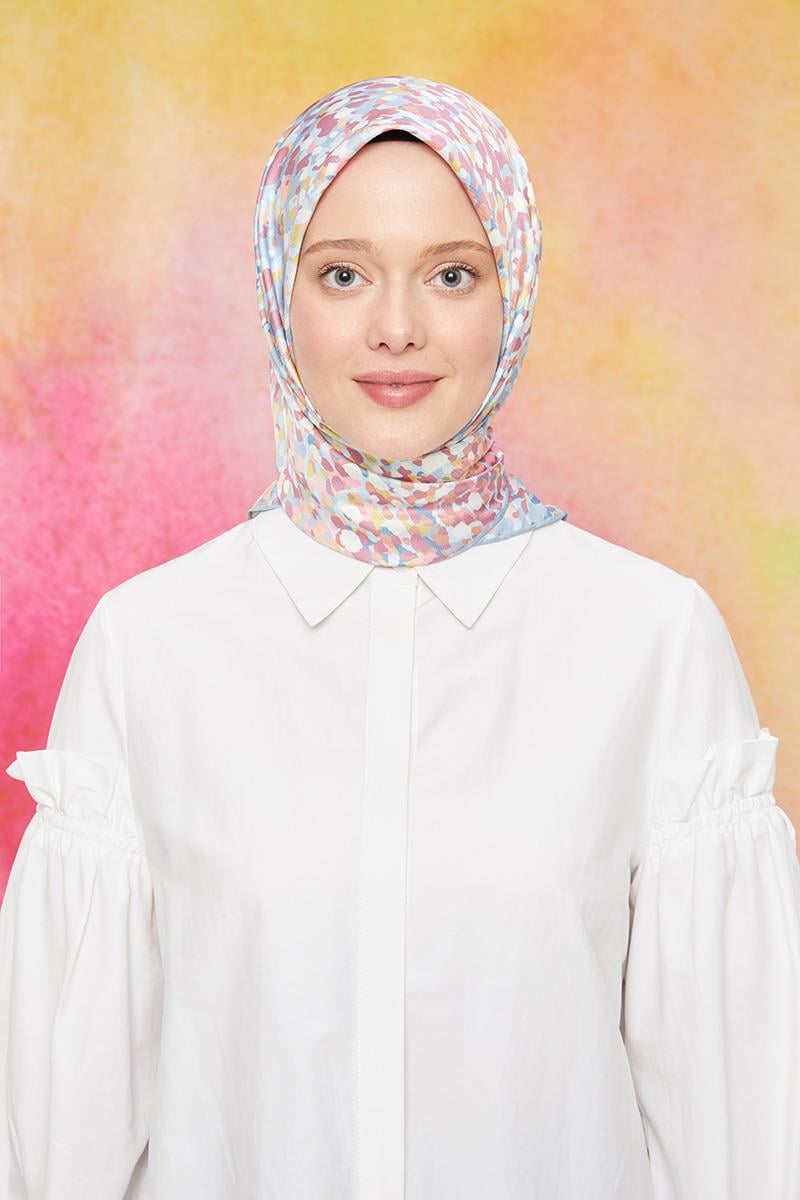 Fivescarf Kot Mavisi Twill Digital Eşarp