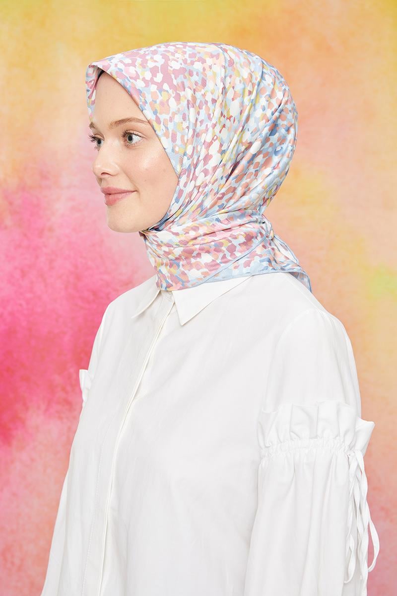 Fivescarf Kot Mavisi Twill Digital Eşarp