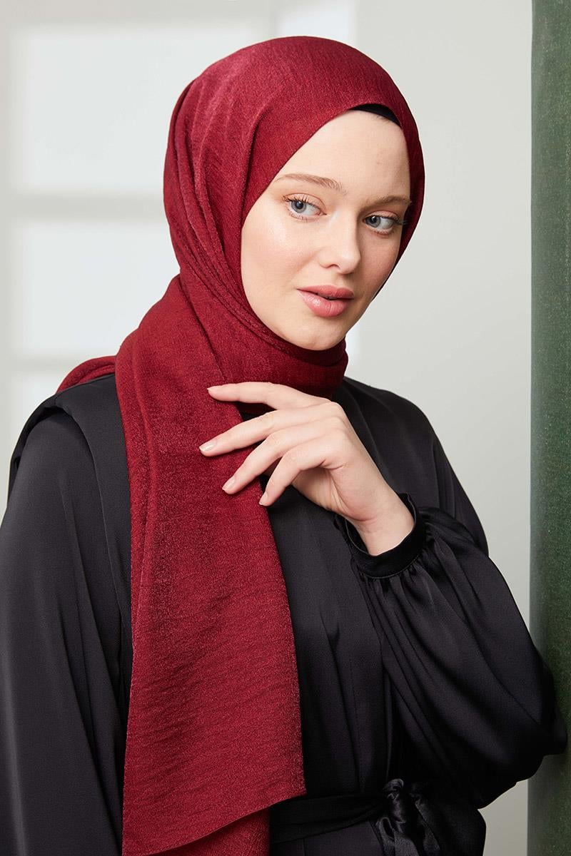 Fivescarf Koyu Bordo Pırıltı Şal