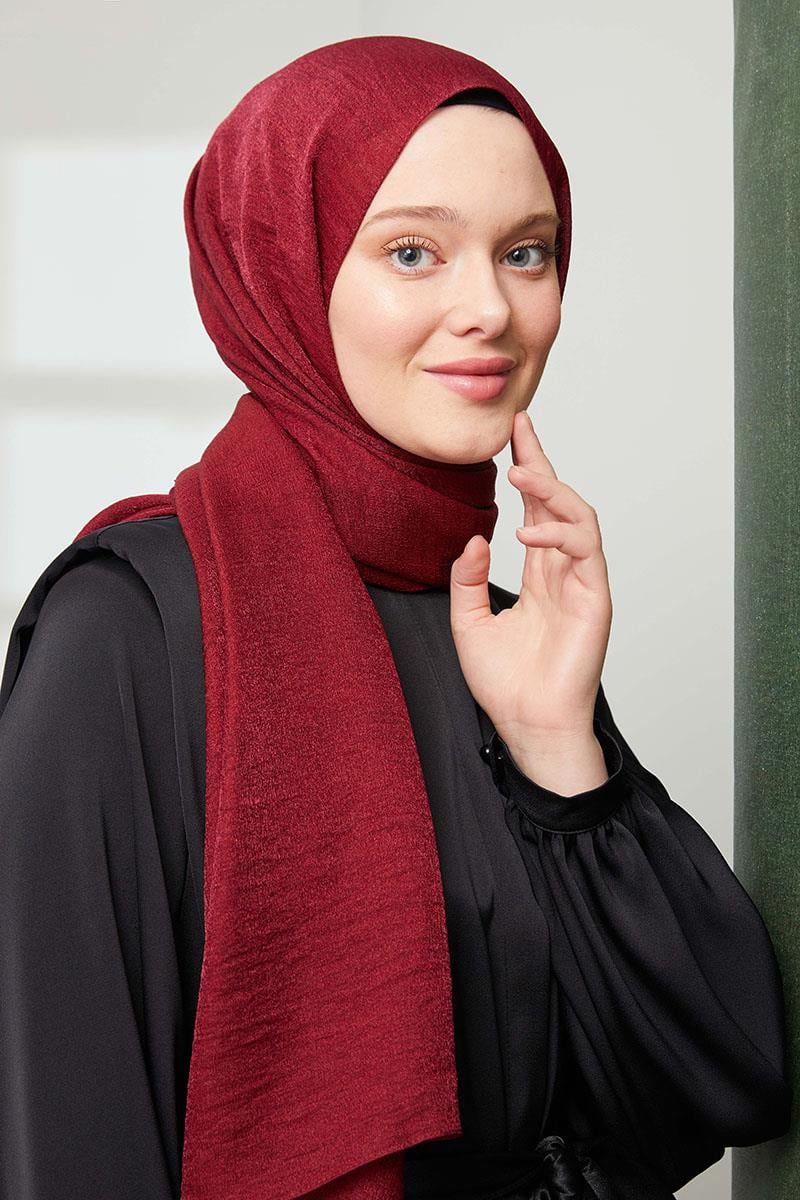 Fivescarf Koyu Bordo Pırıltı Şal