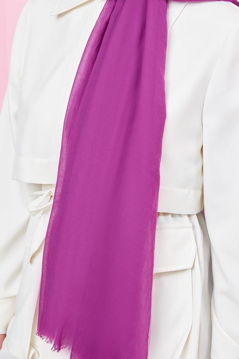 Fivescarf Koyu Eflatun Olay Pamuk Şal