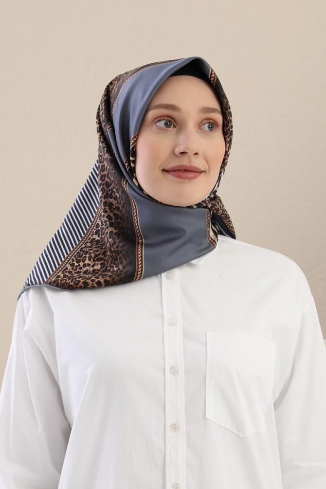 Fivescarf Koyu Gri Twill Digital Eşarp