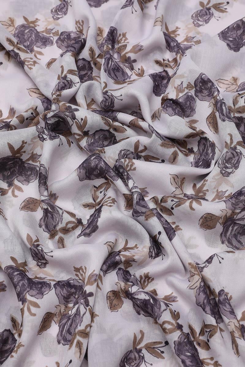 Fivescarf Koyu Mor Relax Büyük Çiçekli Şal