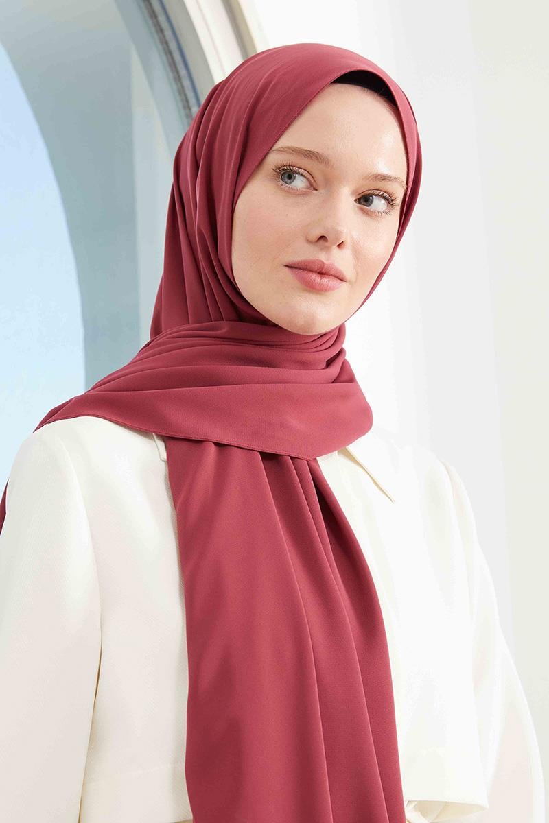 Fivescarf Koyu Pudra Medine İpeği Şal