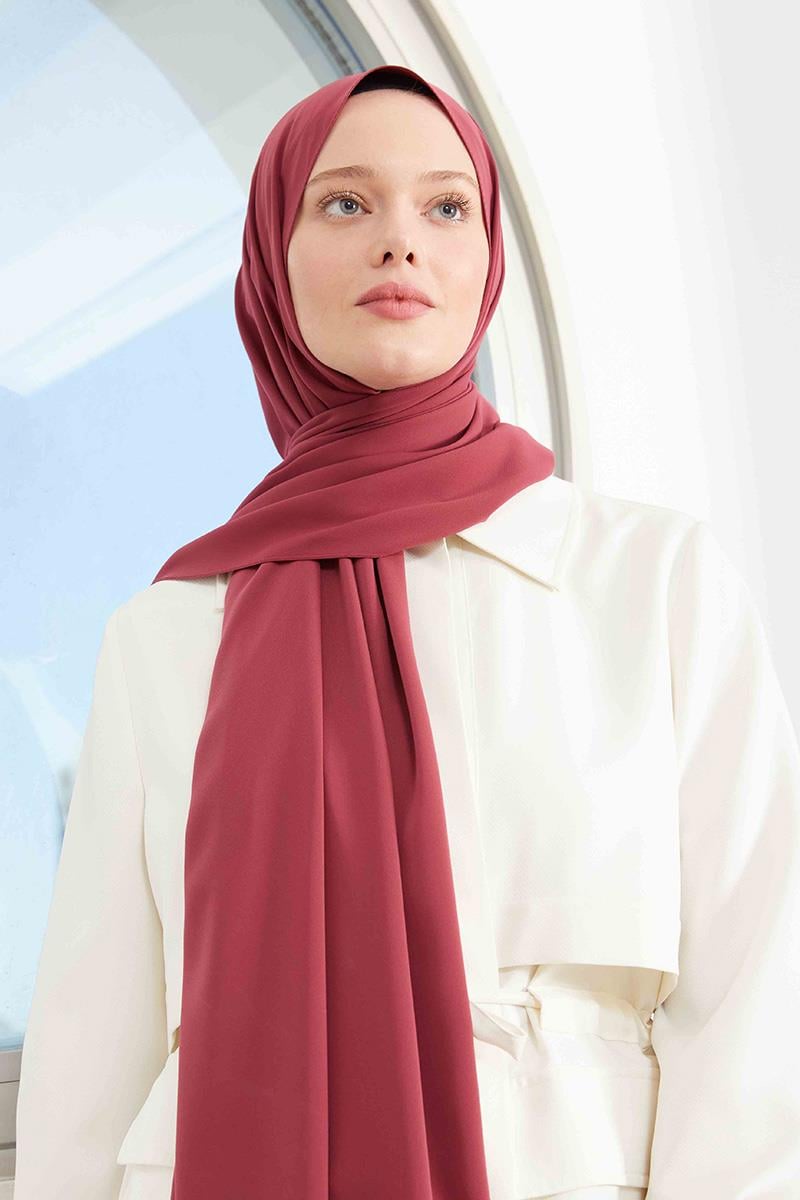 Fivescarf Koyu Pudra Medine İpeği Şal