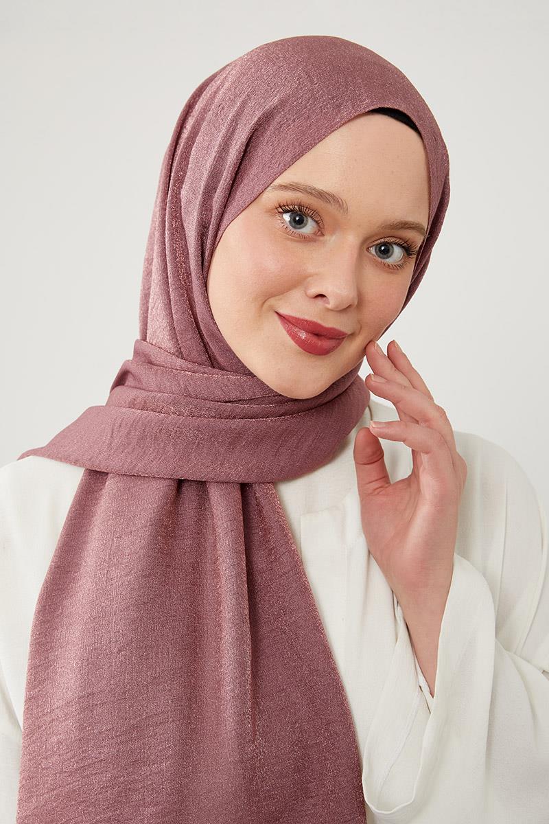Fivescarf Koyu Pudra Pırıltı Şal