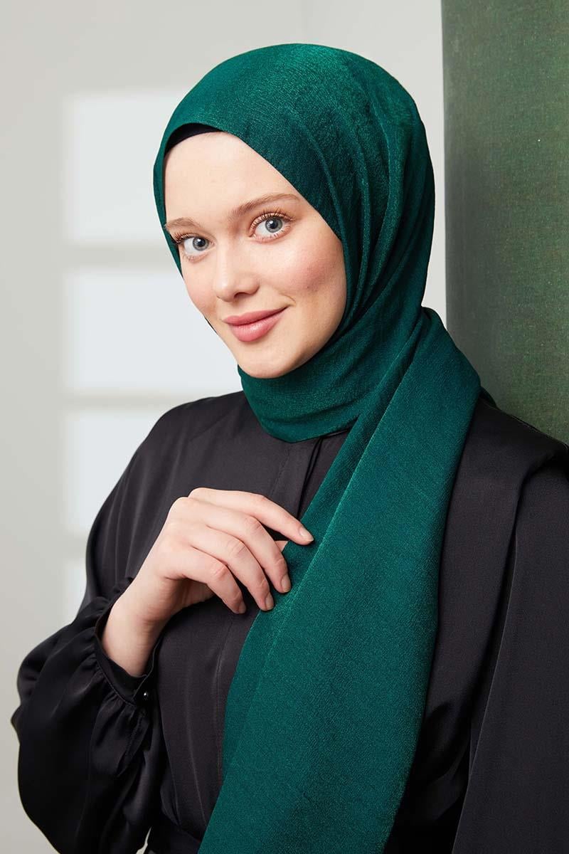 Fivescarf Koyu Yeşil Pırıltı Şal