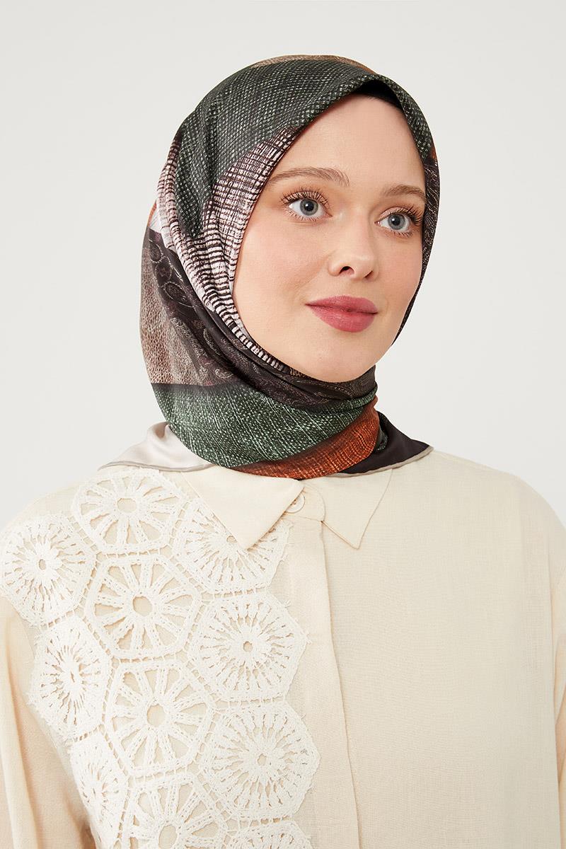 Fivescarf Koyu Yeşil Twil Digital Eşarp