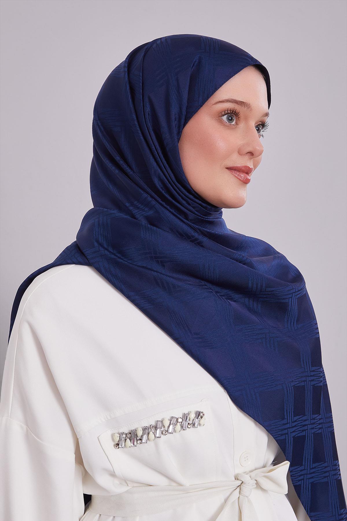 Fivescarf Lacivert Jakar Şal