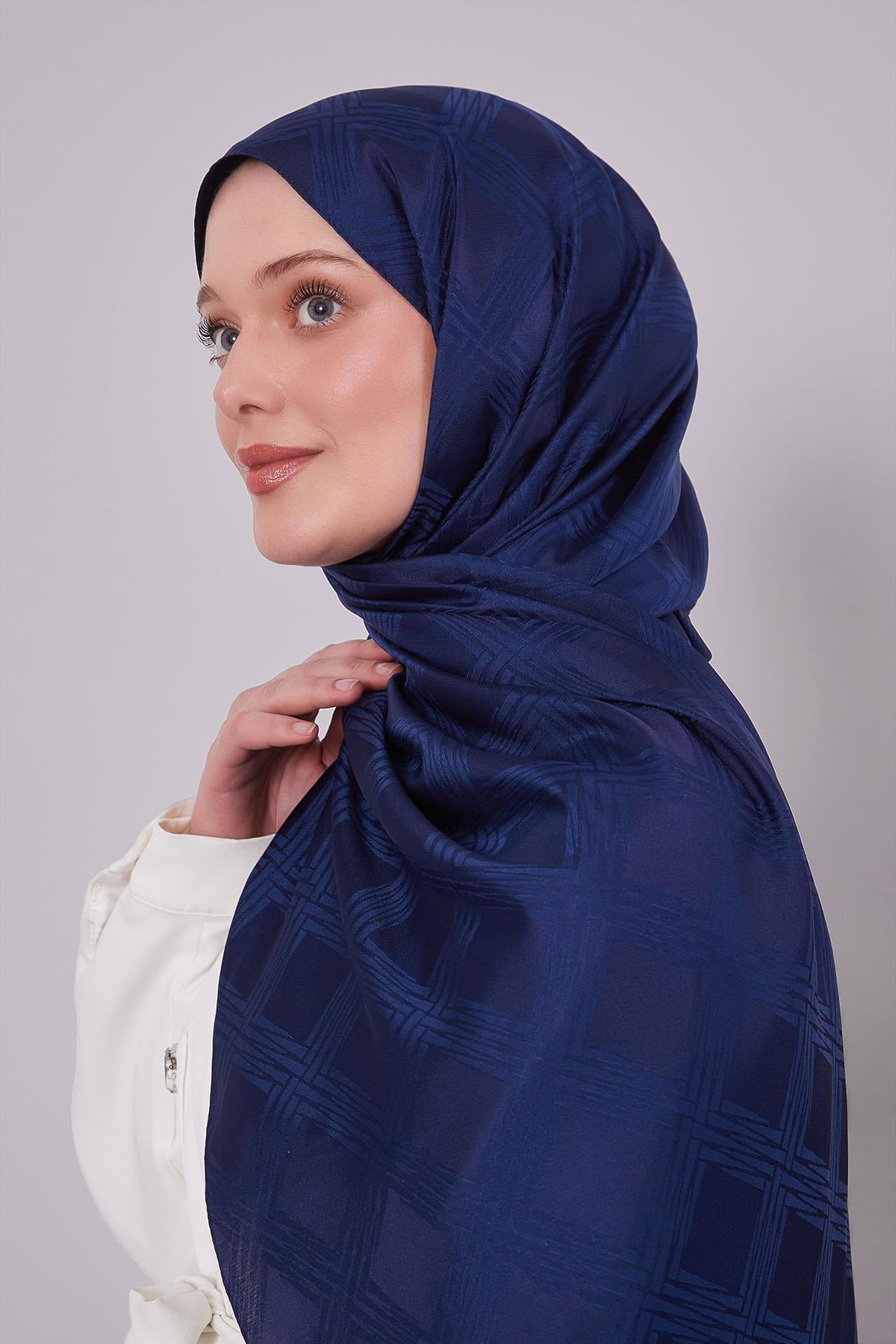 Fivescarf Lacivert Jakar Şal