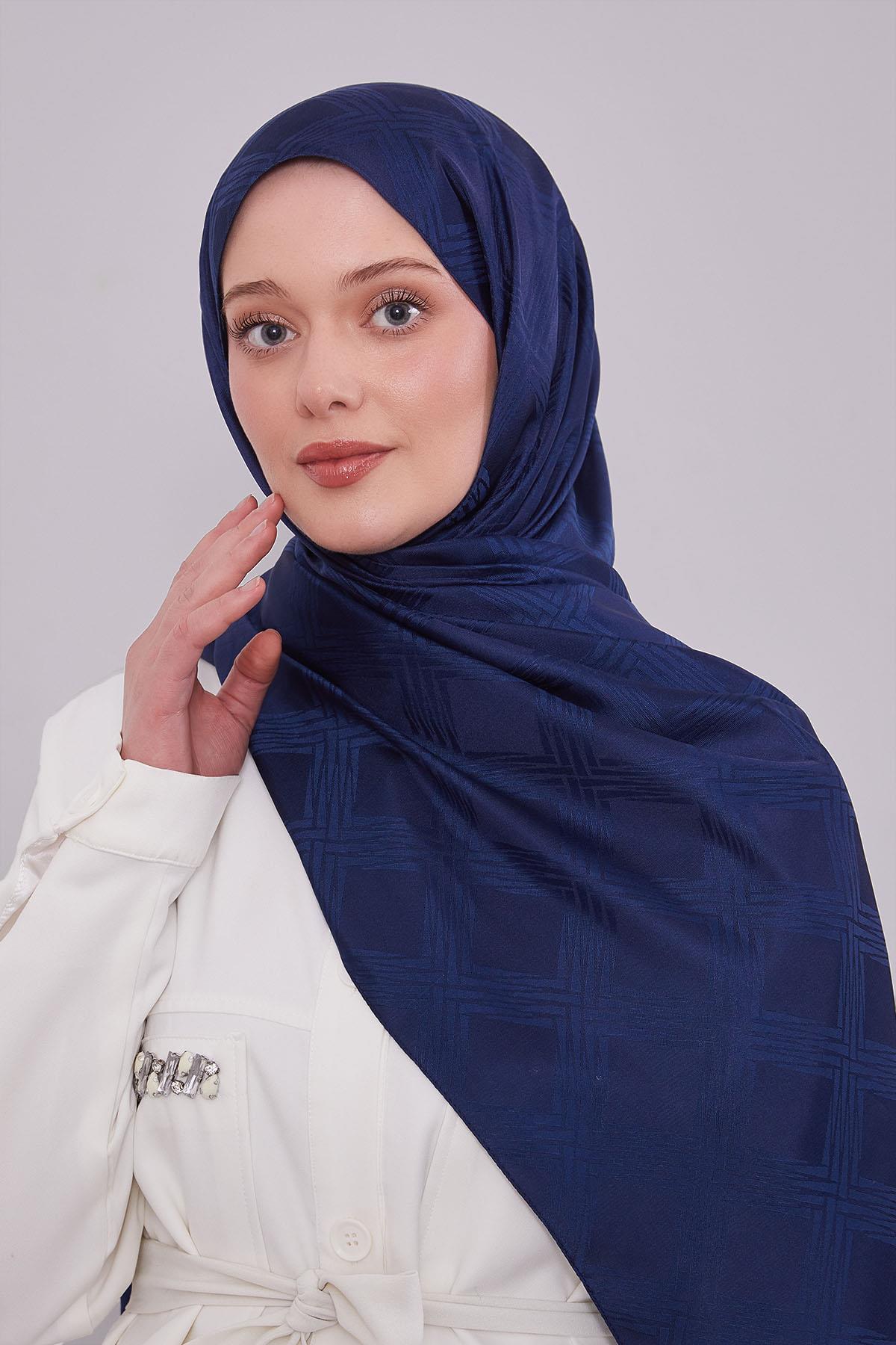 Fivescarf Lacivert Jakar Şal
