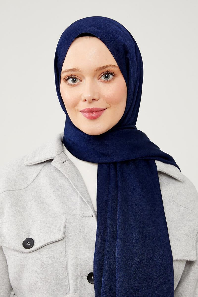 Fivescarf Lacivert Jakarlı Elegance Şal