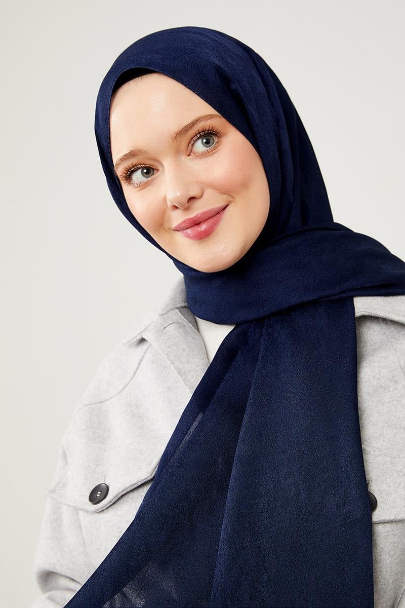 Fivescarf Lacivert Jakarlı Elegance Şal