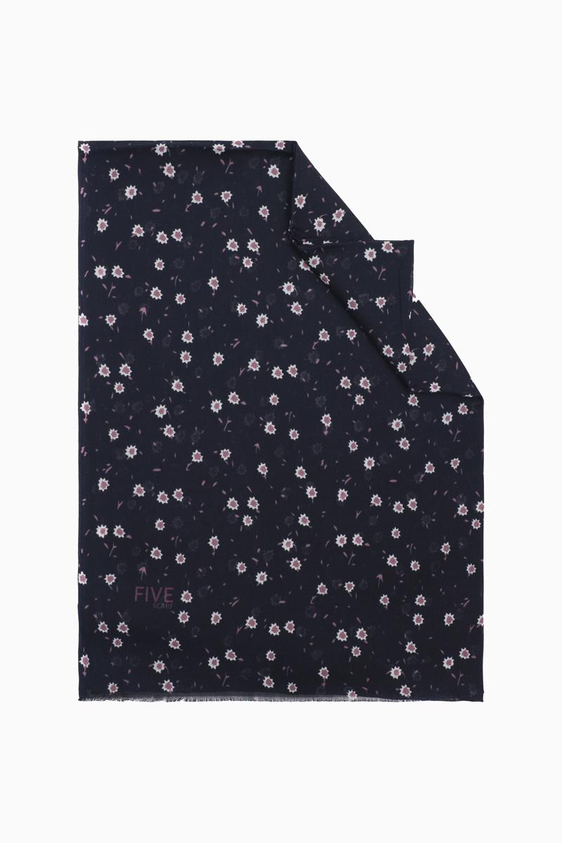 Fivescarf Lacivert Relax Garden Şal