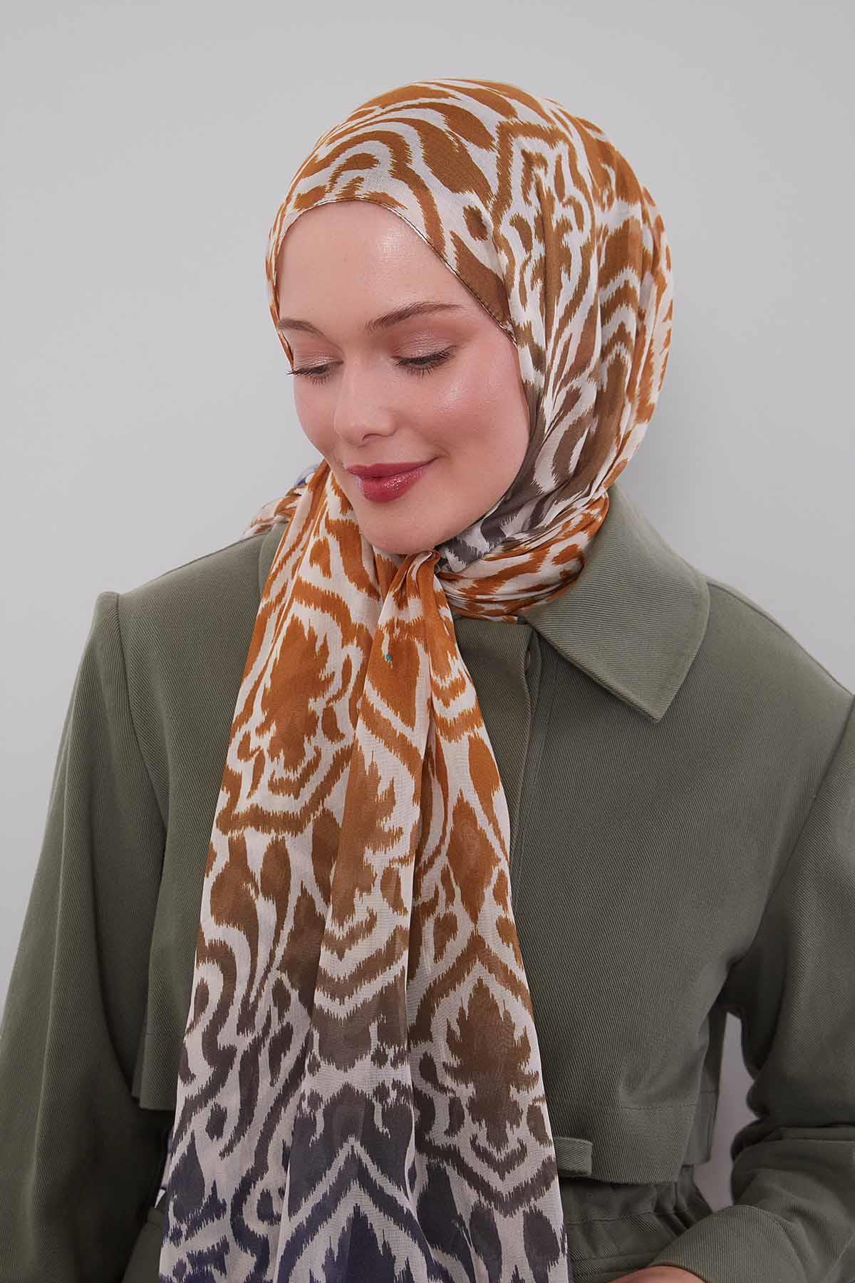 Fivescarf Lacivert Renk Geçişli Vivian Şal