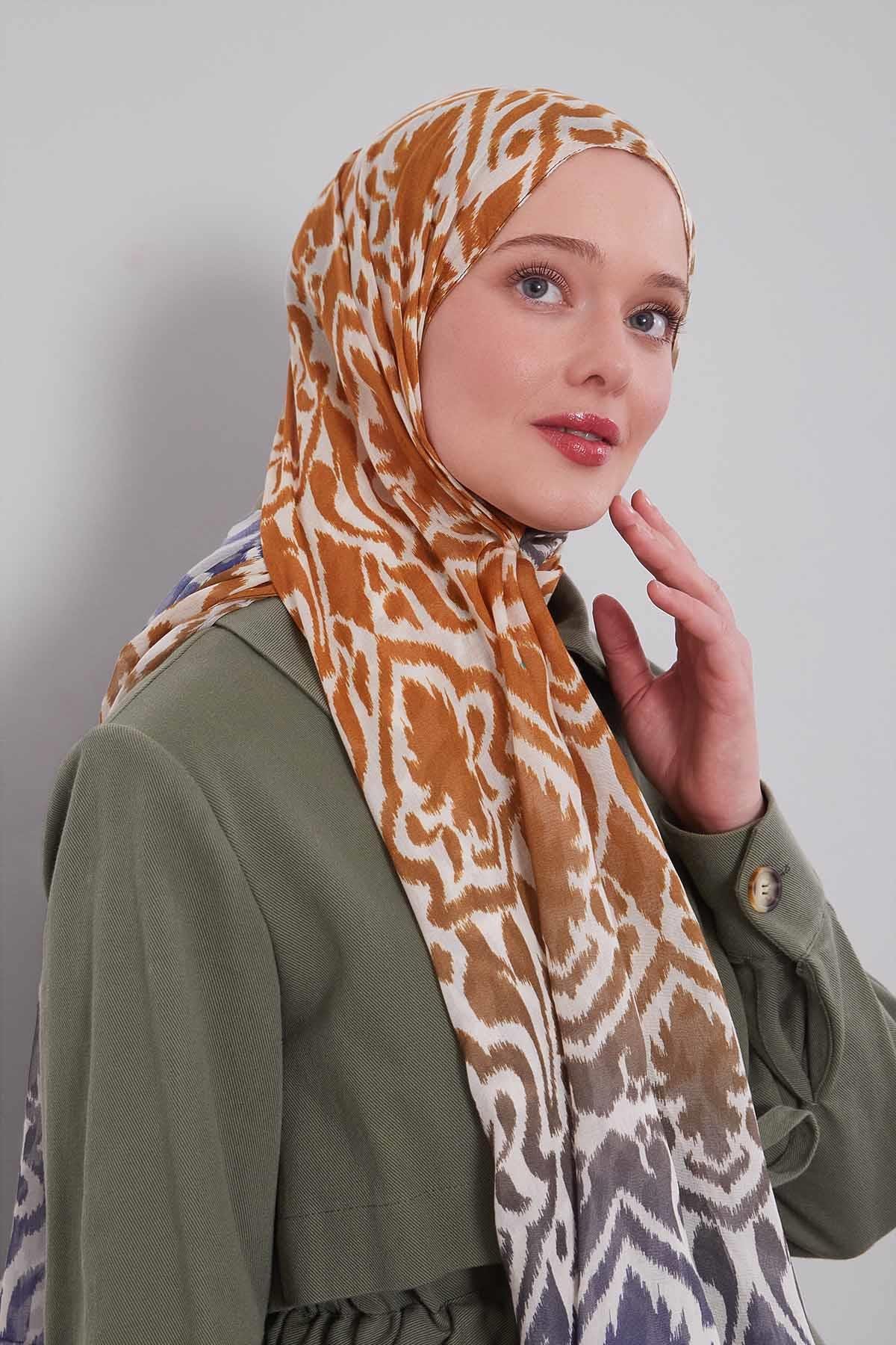 Fivescarf Lacivert Renk Geçişli Vivian Şal