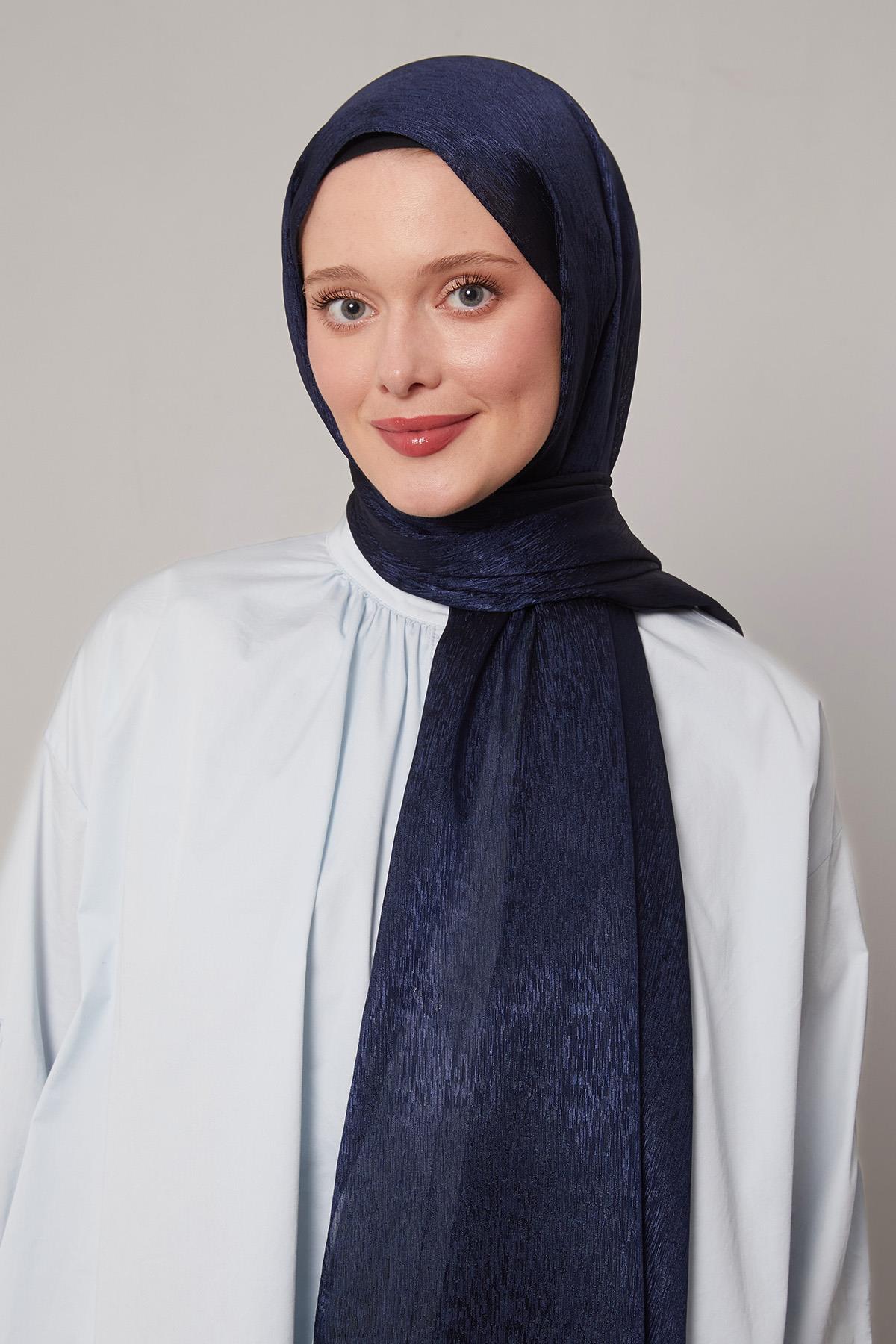 Fivescarf Lacivert Simli Diamond Şal