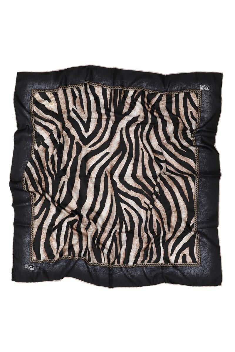 Fivescarf Lacivert Twill Digital Eşarp