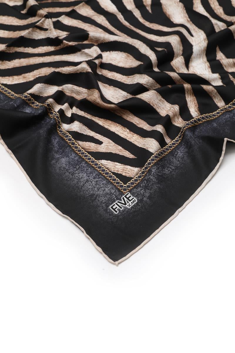 Fivescarf Lacivert Twill Digital Eşarp