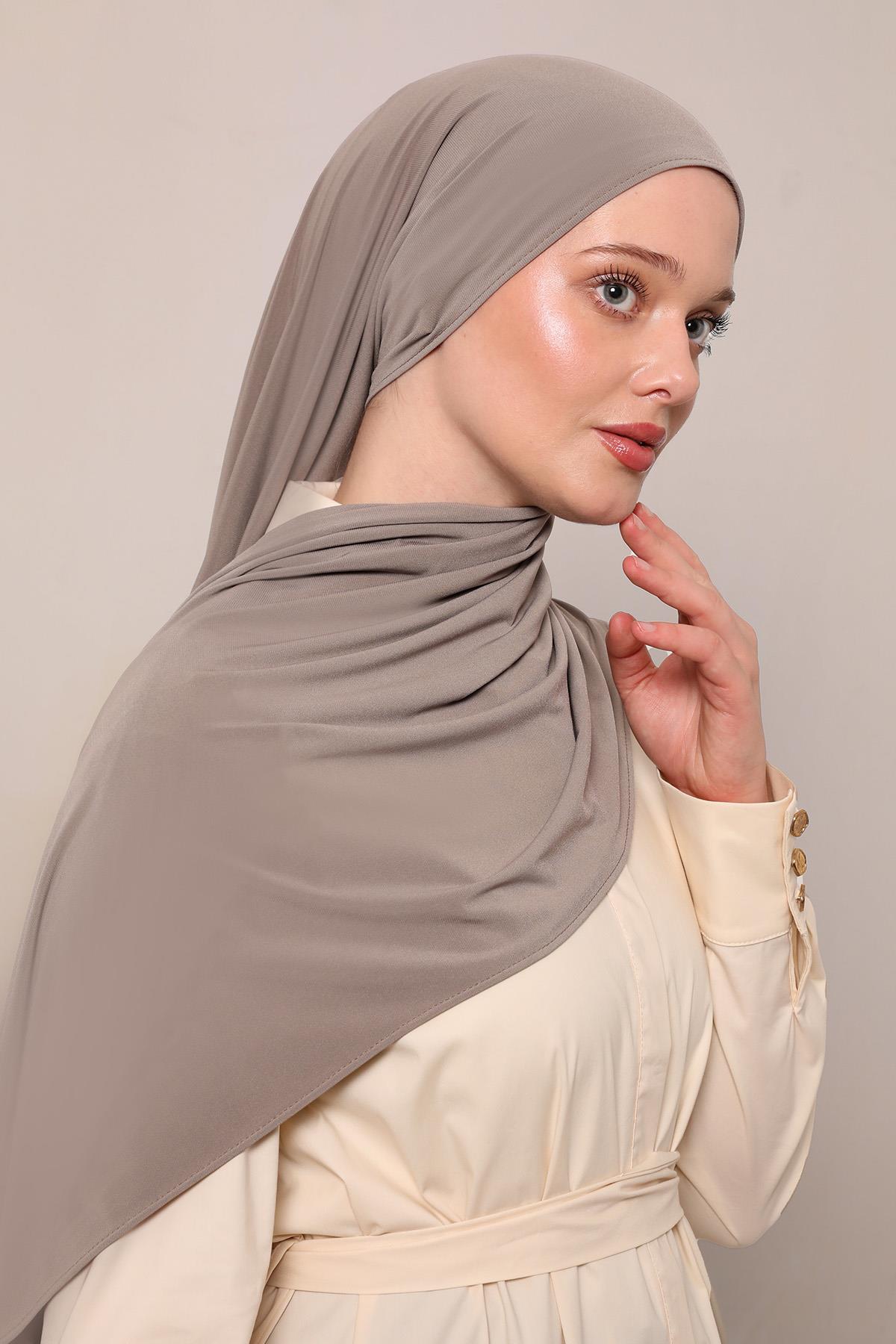 Fivescarf Latte Düz Premium Jersey Şal