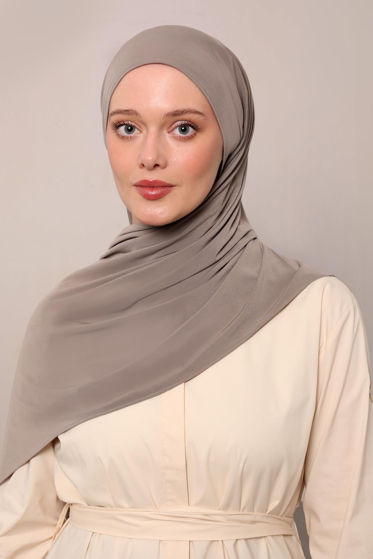 Fivescarf Latte Düz Premium Jersey Şal