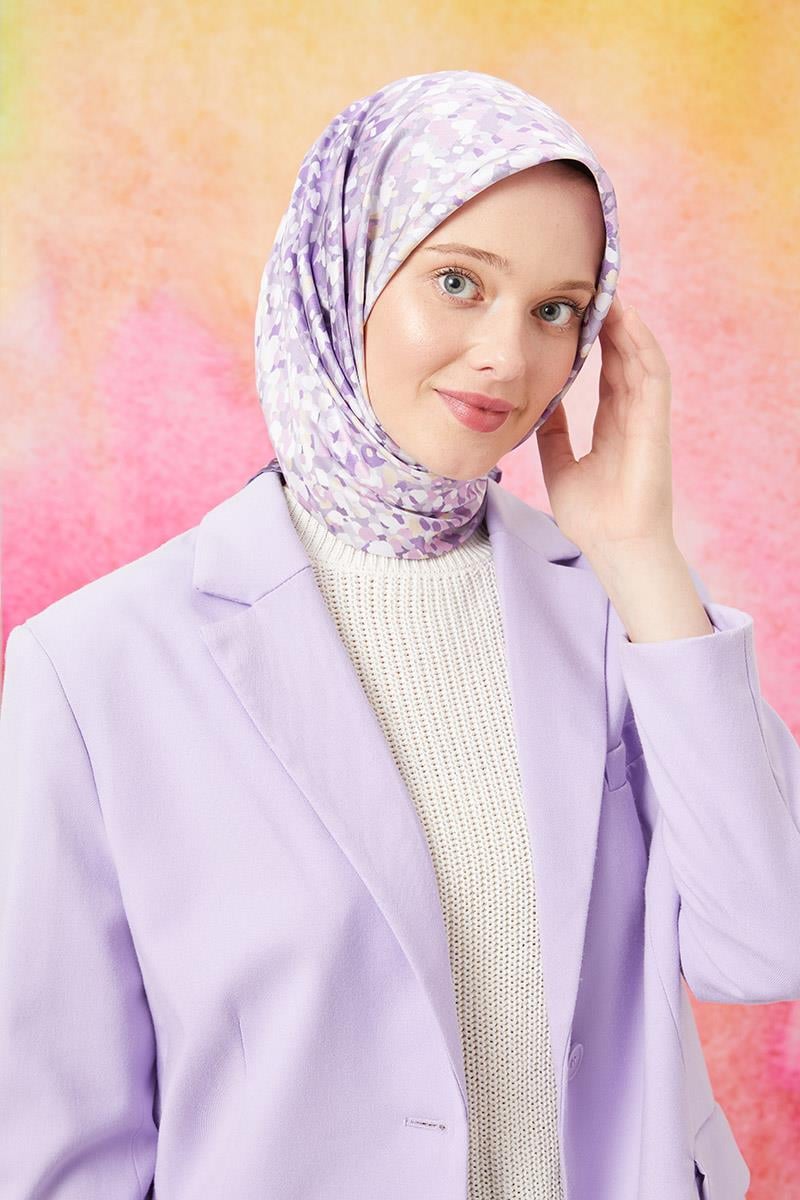 Fivescarf Lavanta Twill Digital Eşarp