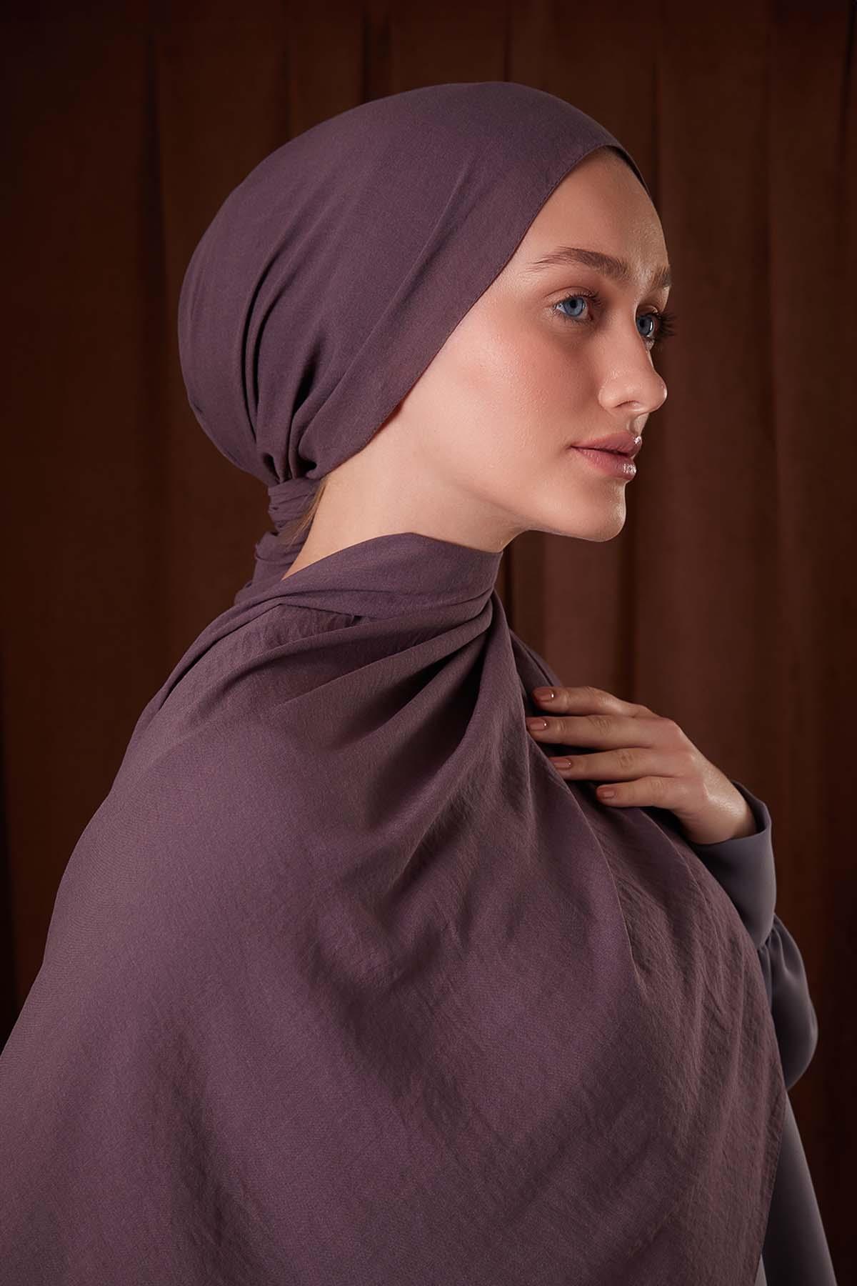 Fivescarf Leylak Düz Luna Cotton Şal